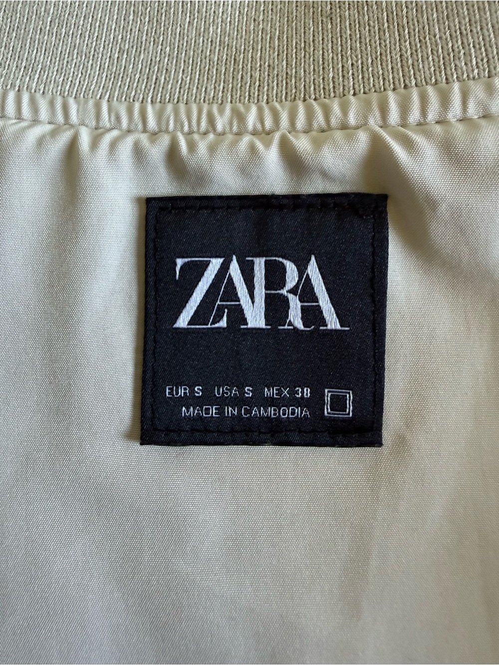 ZARA Man Faux Suede Bomber Jacket S Beige Stone Tan Minimalist Aesthetic Coat - Picture 4 of 16